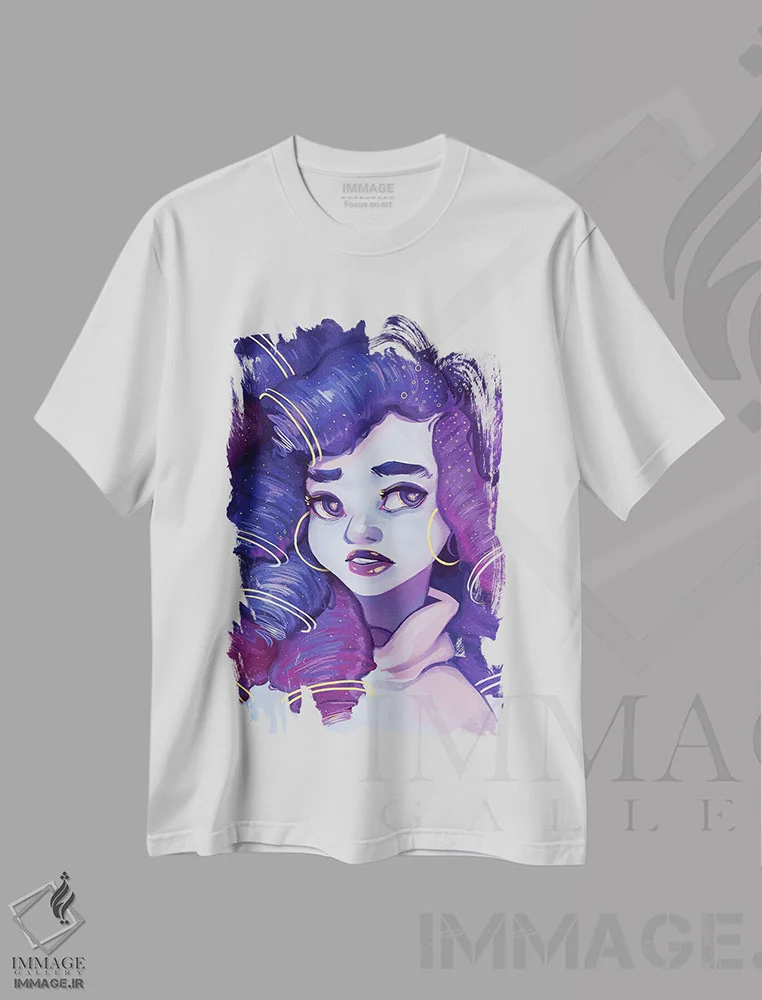 تیشرت سفید طرح دار روز نجوم، هنر آمریکایی آفریقایی تبار اثر ژنووا بی | فروشگاه ایماژ