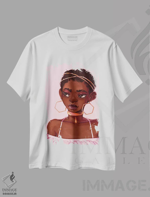 تیشرت سفید طرح دار رزگلد، هنر آمریکایی آفریقایی تبار اثر ژنووا بی | immage.ir