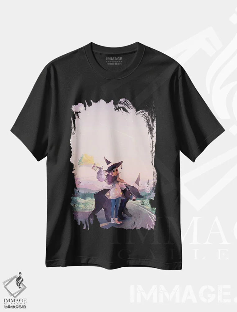 تیشرت مشکی طرح دار خرس، هنر آمریکایی آفریقایی تبار اثر ژنووا بی | فروشگاه ایماژ