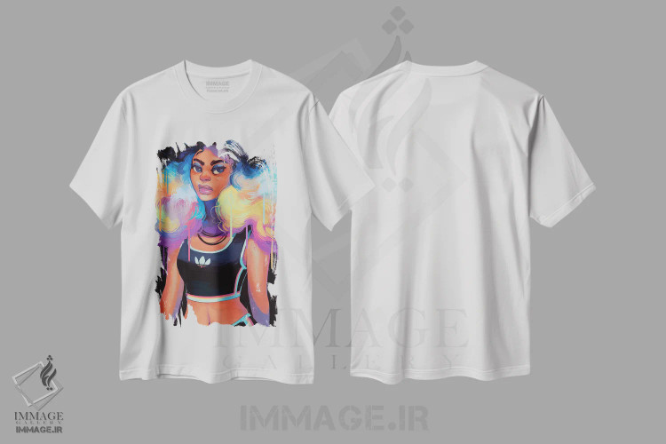 تیشرت سفید طرح دار لباس ورزشی، هنر آمریکایی آفریقایی تبار اثر ژنووا بی | فروشگاه ایماژ