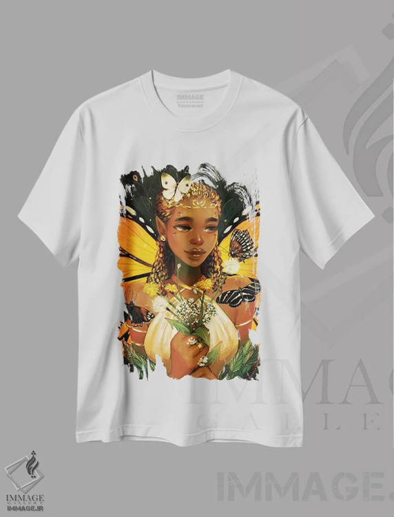 تیشرت سفید طرح دار شاه، هنر آمریکایی آفریقایی تبار اثر ژنووا بی | immage.ir