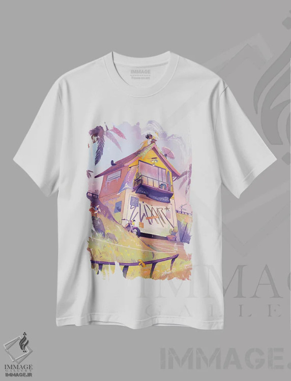 تیشرت سفید طرح دار امروز تعطیل است، هنر آمریکایی آفریقایی تبار اثر ژنووا بی | immage.ir