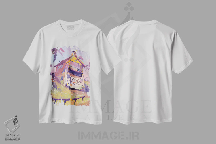 تیشرت سفید طرح دار امروز تعطیل است، هنر آمریکایی آفریقایی تبار اثر ژنووا بی | immage.ir