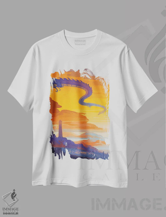 تیشرت سفید طرح دار عبور، هنر دیجیتال اثر ژنووا بی | immage.ir