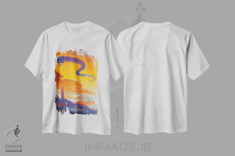 تیشرت سفید طرح دار عبور، هنر دیجیتال اثر ژنووا بی | immage.ir