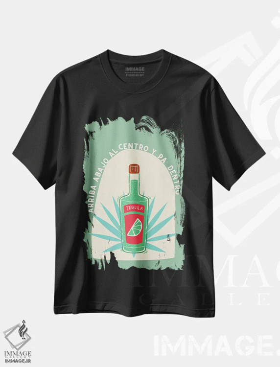 تیشرت مشکی طرح دار تکیلا، تزئینی اثر گائک استودیو | فروشگاه ایماژ