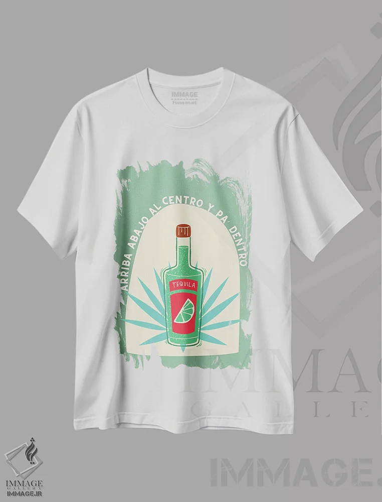 تیشرت سفید طرح دار تکیلا، تزئینی اثر گائک استودیو | immage.ir