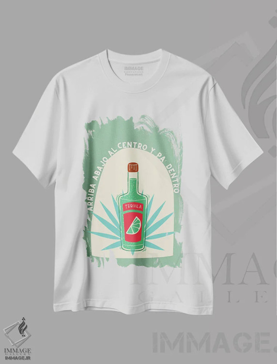 تیشرت سفید طرح دار تکیلا، تزئینی اثر گائک استودیو | immage.ir