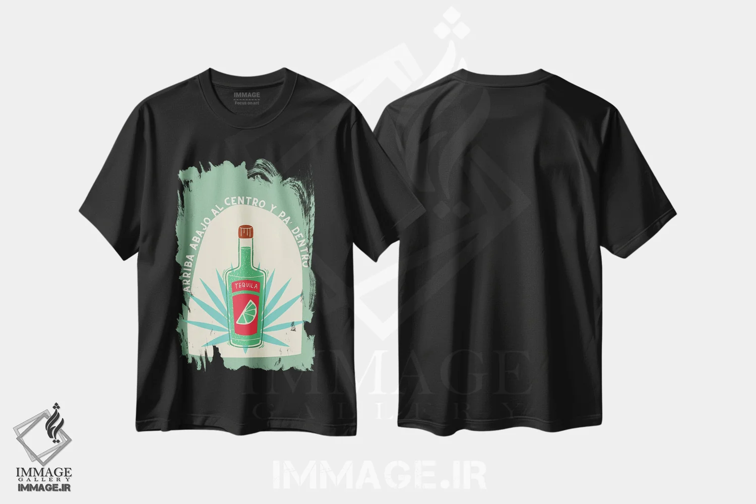 تیشرت مشکی طرح دار تکیلا، تزئینی اثر گائک استودیو | فروشگاه ایماژ