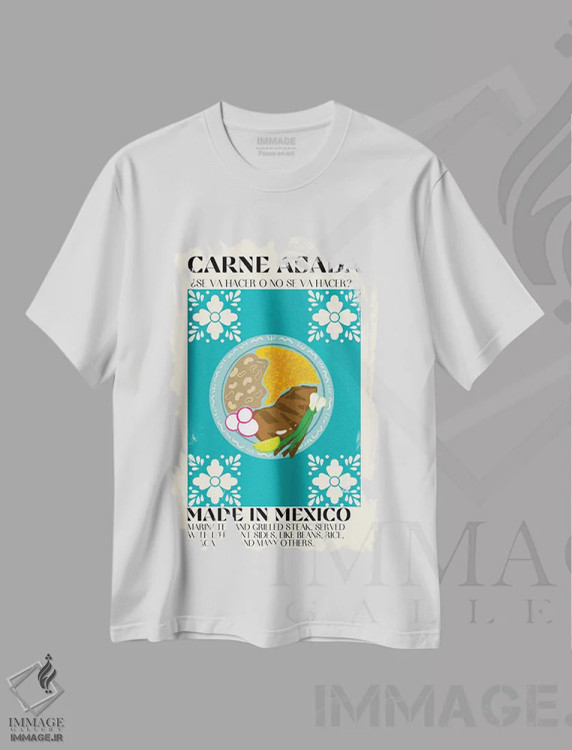 تیشرت سفید طرح دار کارنه آسادا، تزئینی اثر گائک استودیو | immage.ir