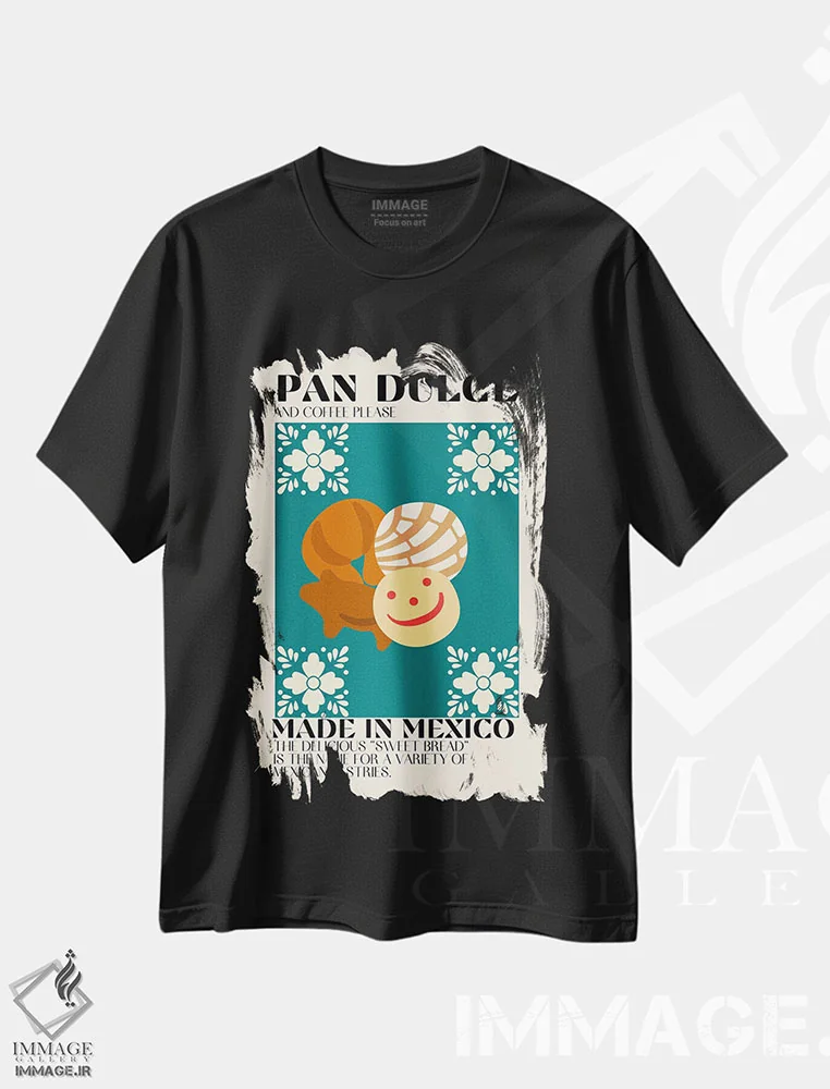 تیشرت مشکی طرح دار پان دلسه، تزئینی اثر گائک استودیو | فروشگاه ایماژ