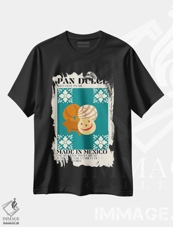 تیشرت مشکی طرح دار پان دلسه، تزئینی اثر گائک استودیو | فروشگاه ایماژ