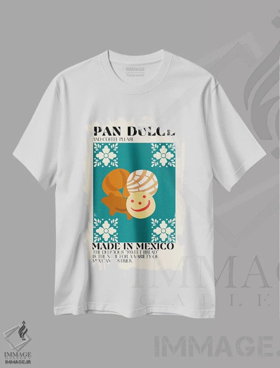تیشرت سفید طرح دار پان دلسه، تزئینی اثر گائک استودیو | immage.ir