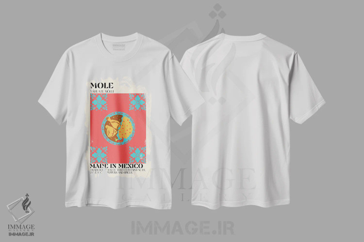 تیشرت سفید طرح دار مولِه، تزئینی اثر گائک استودیو | فروشگاه ایماژ