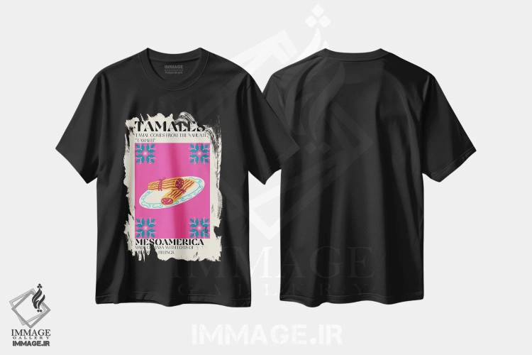 تیشرت مشکی طرح دار تاماله ها، تزئینی اثر گائک استودیو | immage.ir