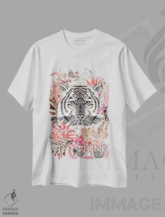 تیشرت سفید طرح دار وحشی، دکور بوهمی اثر مونیکا استریگل | فروشگاه ایماژ