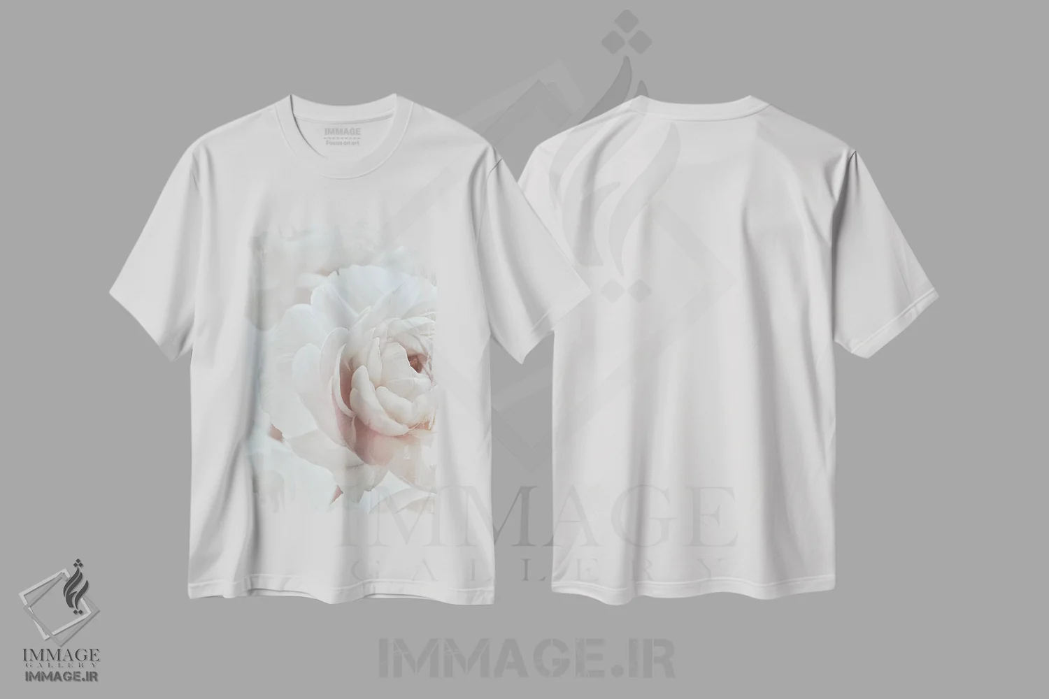 تیشرت سفید طرح دار شکوفه سفید I، دکور معاصر اثر مونیکا استریگل | immage.ir