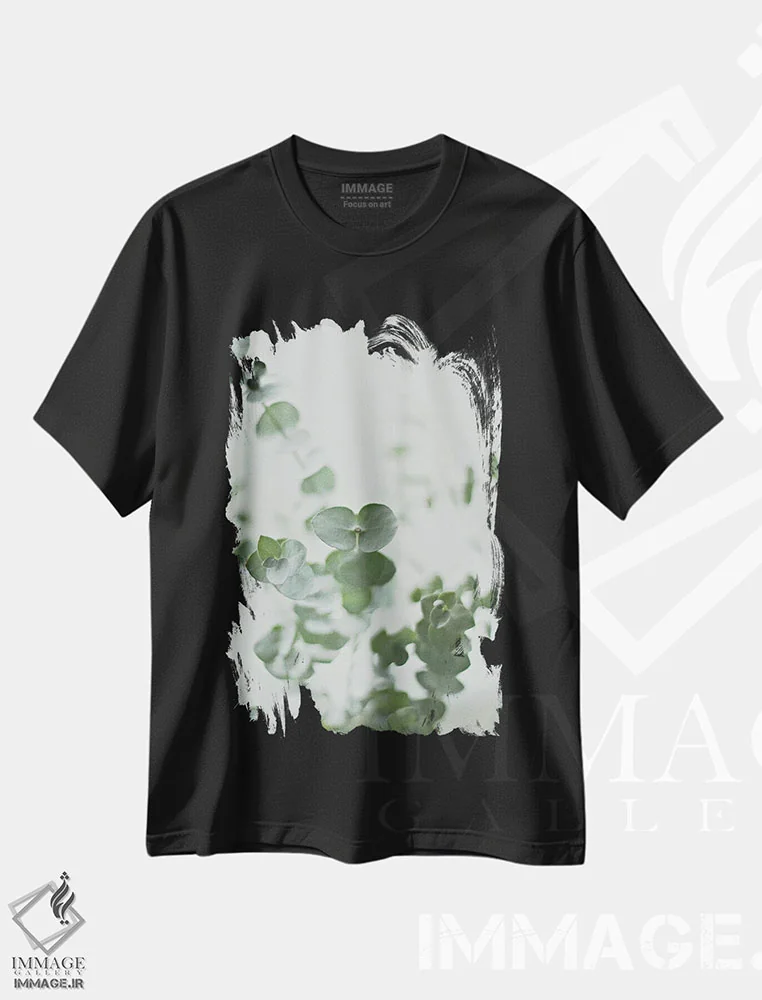 تیشرت مشکی طرح دار اکالیپتوس سبز II، دکور معاصر اثر مونیکا استریگل | immage.ir