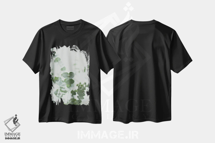 تیشرت مشکی طرح دار اکالیپتوس سبز II، دکور معاصر اثر مونیکا استریگل | immage.ir