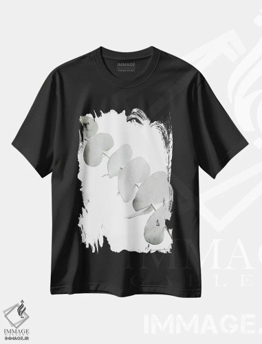 تیشرت مشکی طرح دار اکالیپتوس سفید III، دکور معاصر اثر مونیکا استریگل | فروشگاه ایماژ