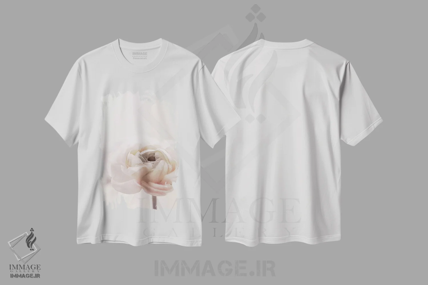تیشرت سفید طرح دار گل I1، دکور معاصر اثر مونیکا استریگل | immage.ir