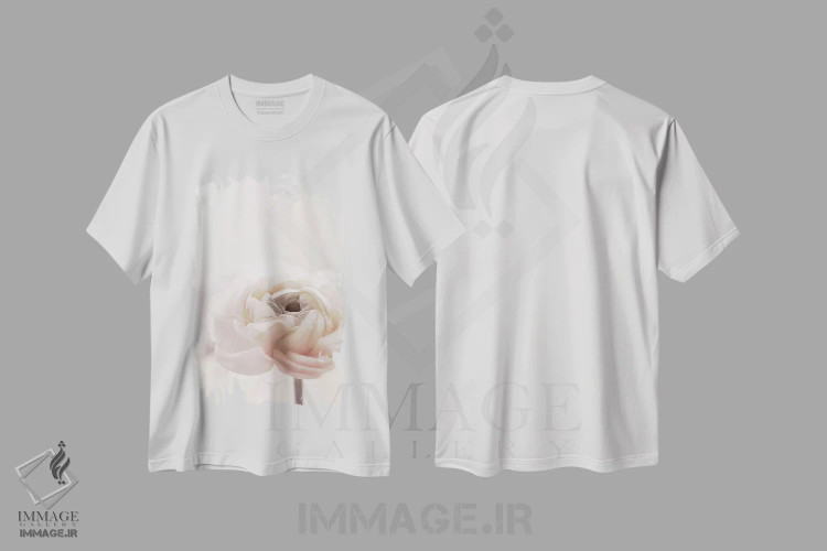 تیشرت سفید طرح دار گل I1، دکور معاصر اثر مونیکا استریگل | immage.ir