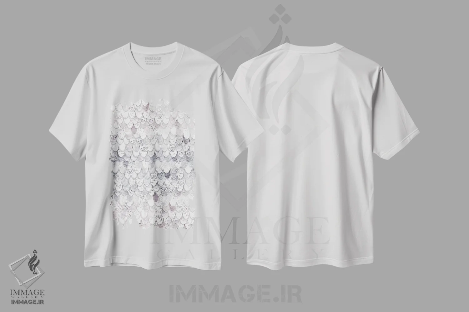 تیشرت سفید طرح دار پری دریایی جادویی سفید، آبستره اثر مونیکا استریگل | فروشگاه ایماژ