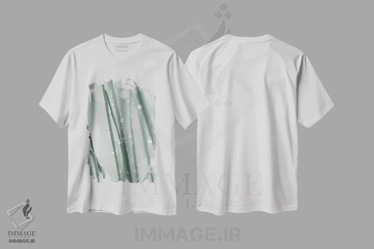 تیشرت سفید طرح دار چمن کم رنگ، تزئینی اثر مونیکا استریگل | immage.ir