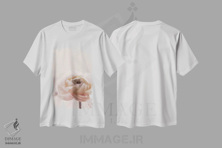 تیشرت سفید طرح دار گل های رز II، تزئینی اثر مونیکا استریگل | immage.ir