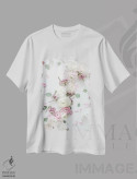 تیشرت سفید طرح دار دسته گل بهاری III سبز، تزئینی اثر مونیکا استریگل | immage.ir