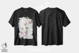 تیشرت مشکی طرح دار دسته گل بهاری III سبز، تزئینی اثر مونیکا استریگل | فروشگاه ایماژ