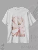 تیشرت سفید طرح دار رز ساکولنت پاستلی، تزئینی اثر مونیکا استریگل | فروشگاه ایماژ