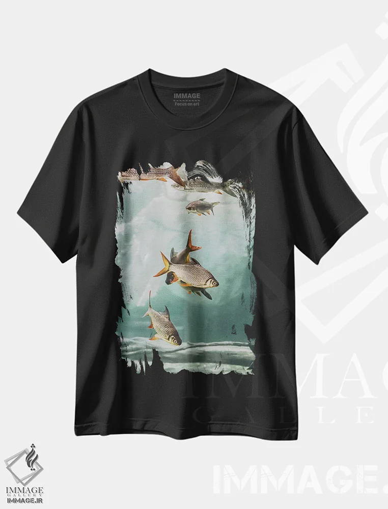 تیشرت مشکی طرح دار ازدحام I، دکور ساحلی اثر مونیکا استریگل | immage.ir