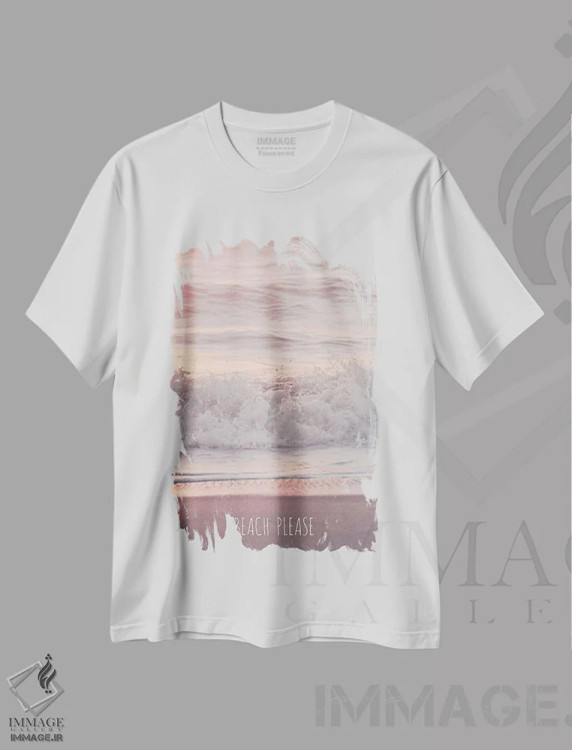 تیشرت سفید طرح دار ساحل لطفاً!، دکور ساحلی اثر مونیکا استریگل | immage.ir