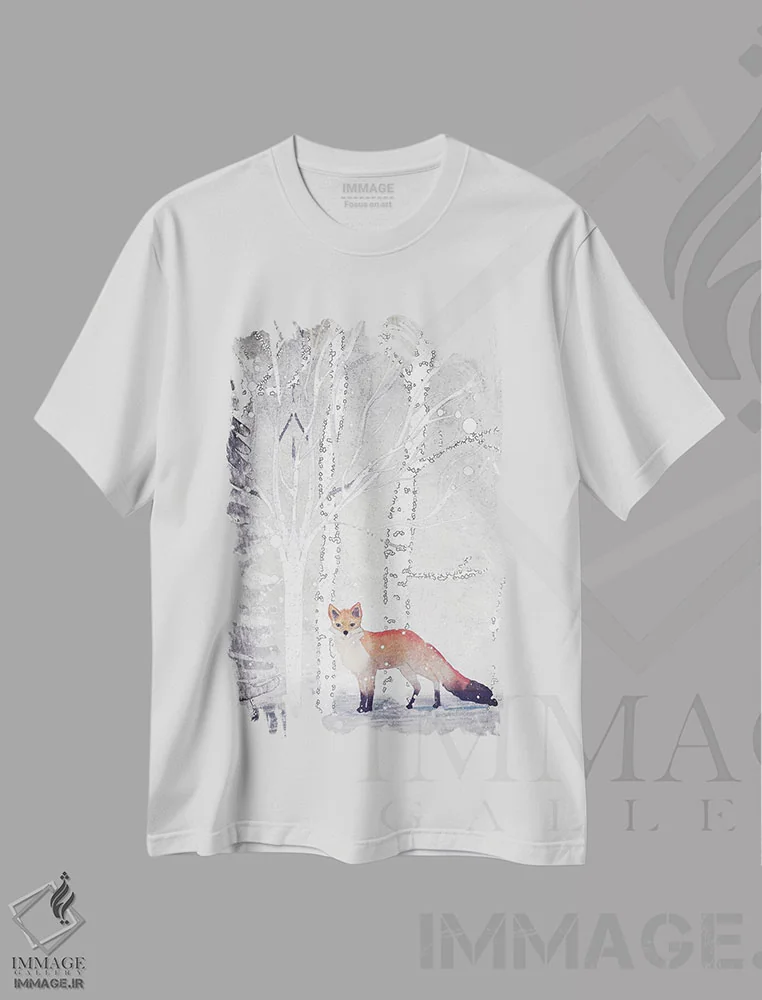 تیشرت سفید طرح دار آقای فاکس زمستانی II، دکور کلبه و لژ اثر مونیکا استریگل | immage.ir