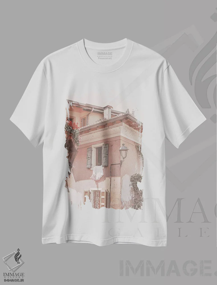 تیشرت سفید طرح دار ایتالیای زیبا I، تزئینی اثر مونیکا استریگل | فروشگاه ایماژ