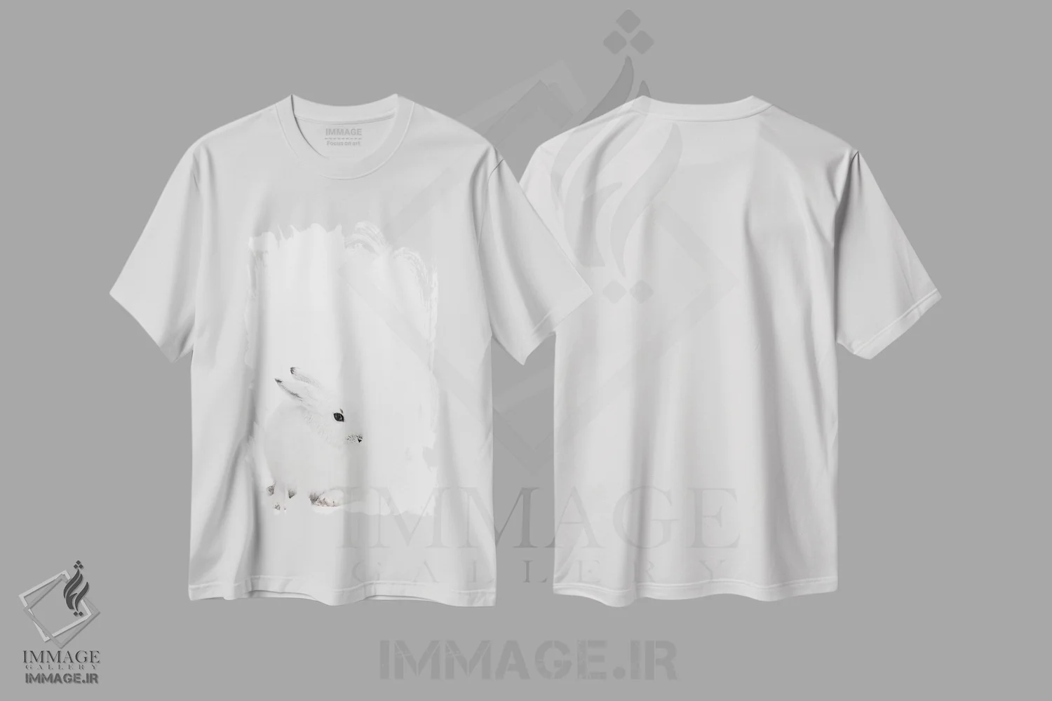 تیشرت سفید طرح دار خرگوش قطبی I، مدیوم اثر مونیکا استریگل | immage.ir