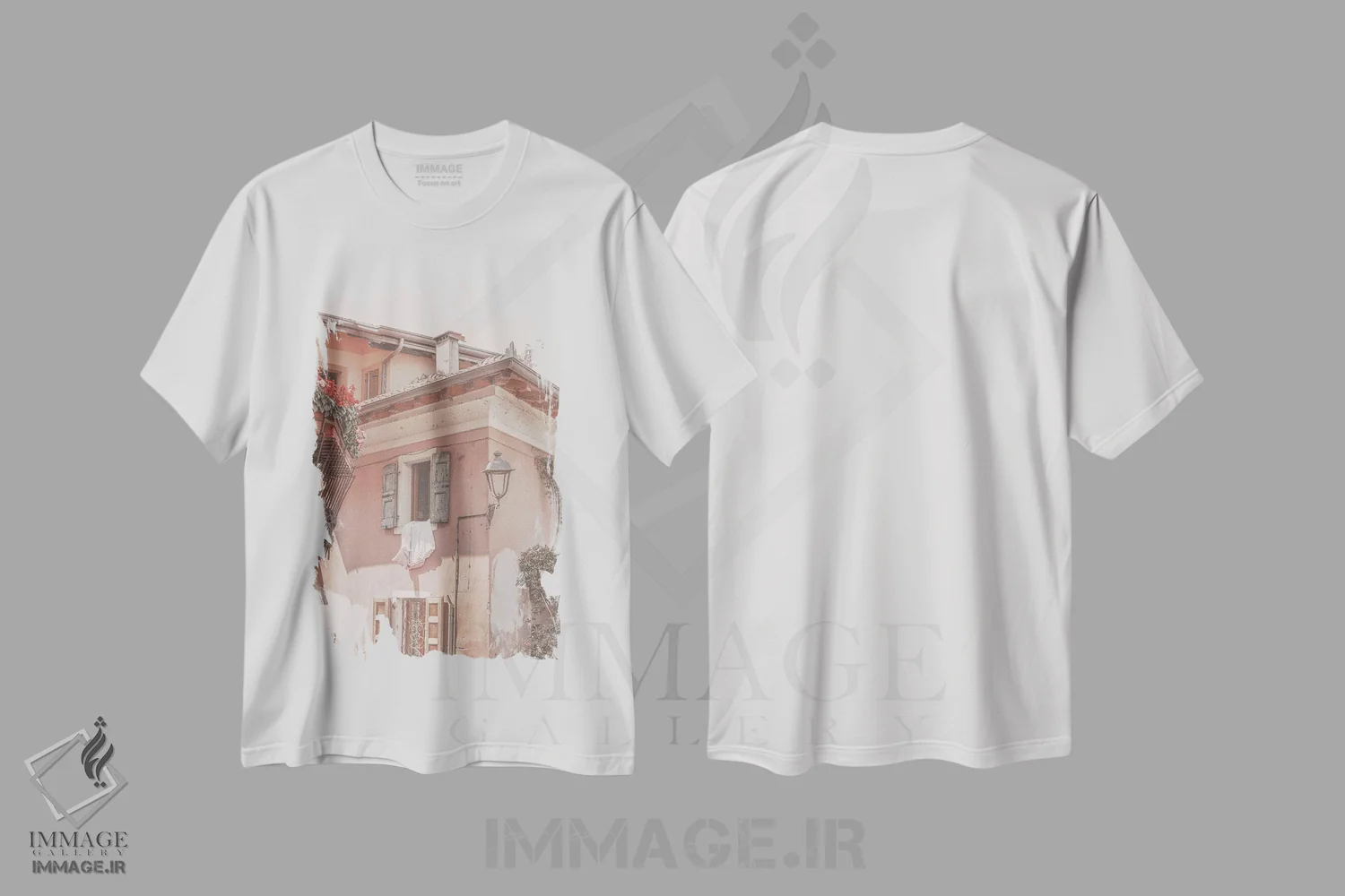 تیشرت سفید طرح دار ایتالیای زیبا I، تزئینی اثر مونیکا استریگل | فروشگاه ایماژ
