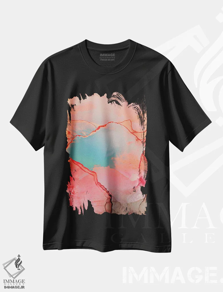 تیشرت مشکی طرح دار بهتر با هم اثر مونیکا استریگل | فروشگاه ایماژ