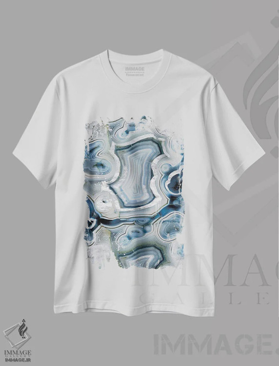 تیشرت سفید طرح دار ژئود یاقوت استرلینگ، دکور معاصر اثر فایو بای فایو کالکتیو | فروشگاه ایماژ