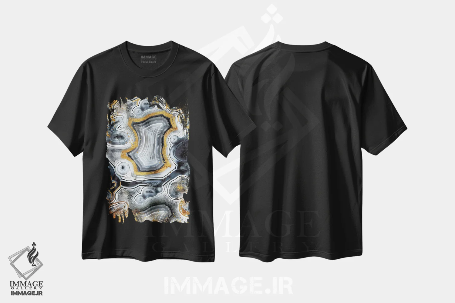 تیشرت مشکی طرح دار ژئود انیکس، دکور معاصر اثر فایو بای فایو کالکتیو | فروشگاه ایماژ