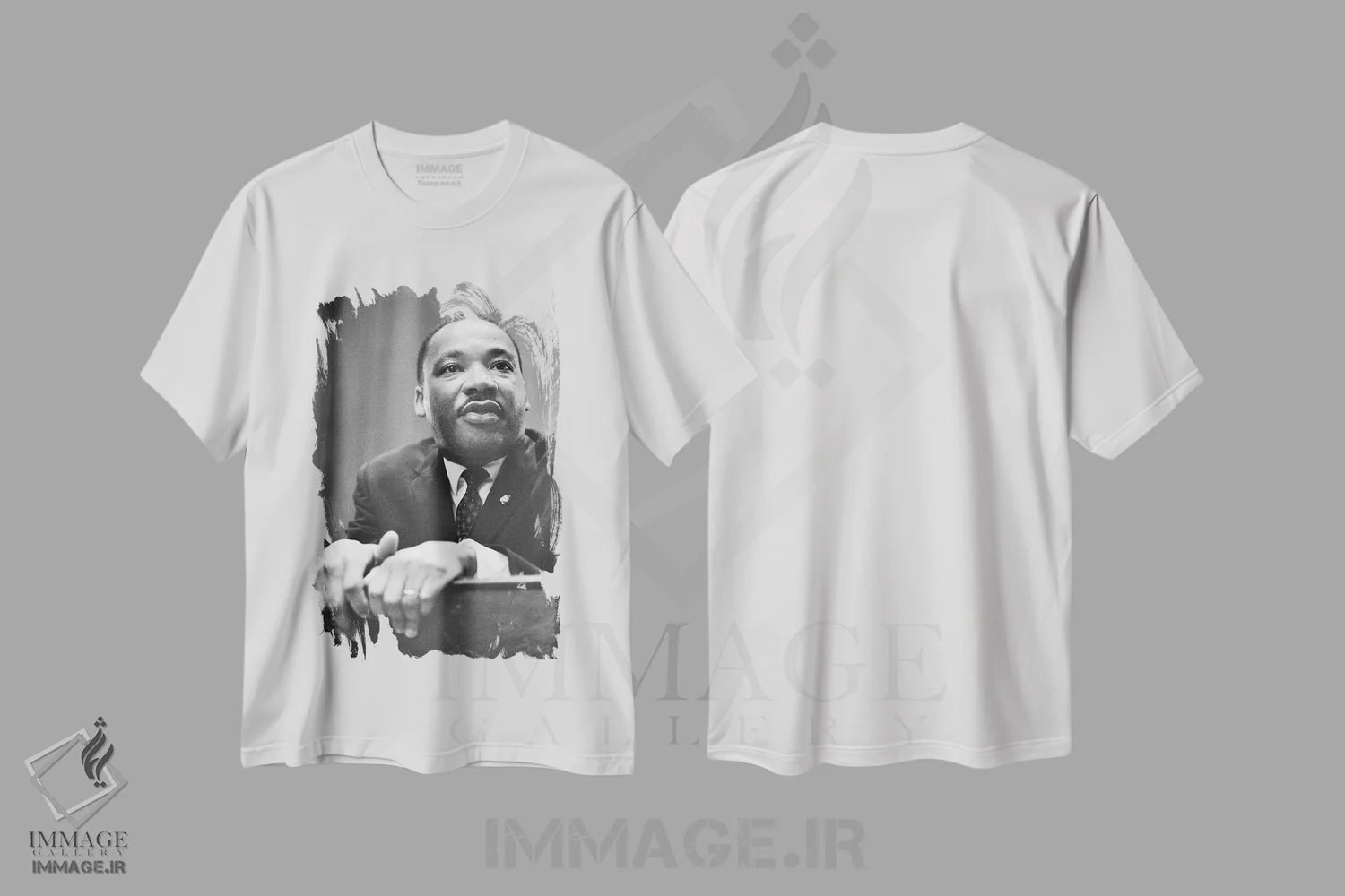 تیشرت سفید طرح دار مارتین لوتر کینگ جونیور، تزئینی اثر ماریون تریکوسکو | فروشگاه ایماژ