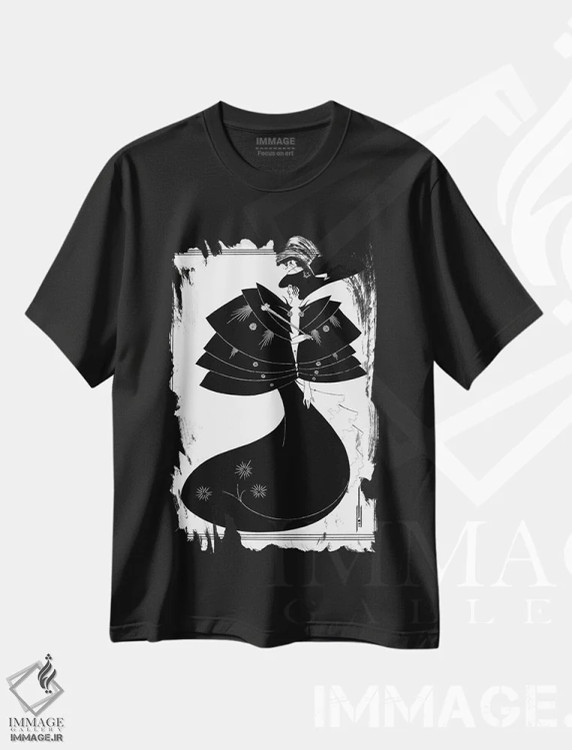 تیشرت مشکی طرح دار سالومه اثر بیردزلی، آرت نوو اثر آبری وینسنت بردزلی | فروشگاه ایماژ