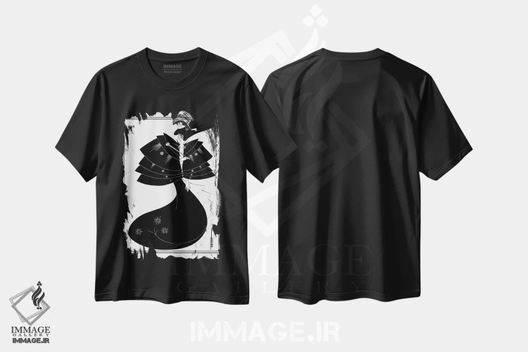 تیشرت مشکی طرح دار سالومه اثر بیردزلی، آرت نوو اثر آبری وینسنت بردزلی | فروشگاه ایماژ