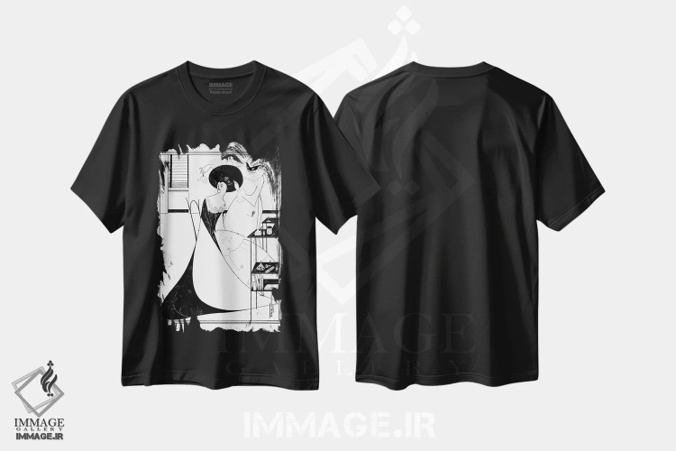 تیشرت مشکی طرح دار سالومه اثر بیردزلی، آرت نوو اثر آبری وینسنت بردزلی | immage.ir
