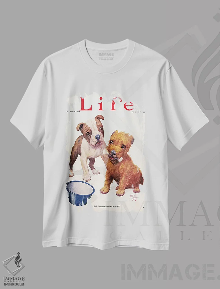 تیشرت سفید طرح دار 1925,مجله لایف، ۱۹۲۵، تزئینی اثر ناشناس | فروشگاه ایماژ