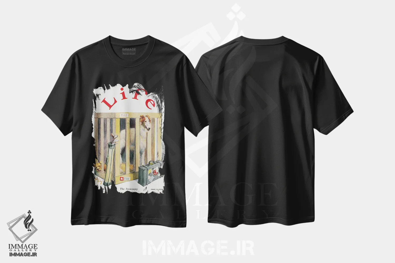 تیشرت مشکی طرح دار 1925,مجله لایف، ۱۹۲۵، تزئینی اثر ناشناس | فروشگاه ایماژ