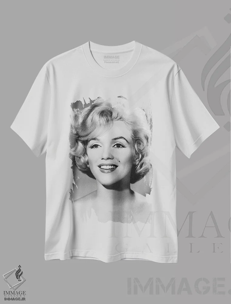 تیشرت سفید طرح دار مرلین مونرو، تزئینی اثر ناشناس | فروشگاه ایماژ