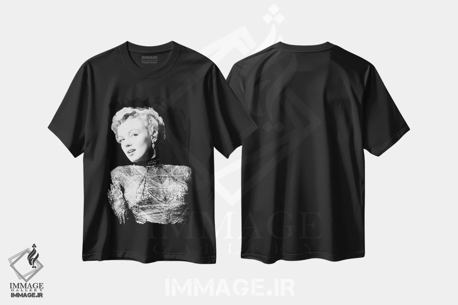 تیشرت مشکی طرح دار مرلین مونرو، تزئینی اثر ناشناس | فروشگاه ایماژ