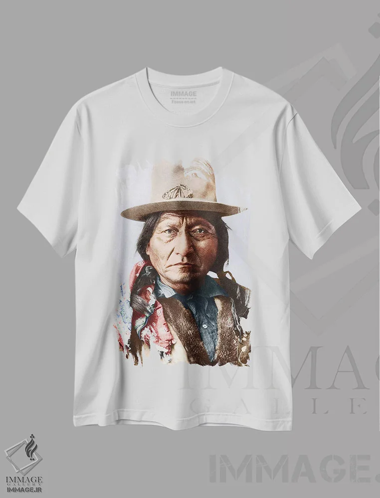 تیشرت سفید طرح دار سیتینگ بول، تزئینی اثر ناشناس | immage.ir